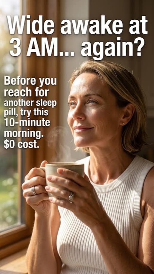 A peaceful woman sleeping deeply through the night, showing the calming results of a natural menopause reset over 50 to stop 3 a.m. waking.